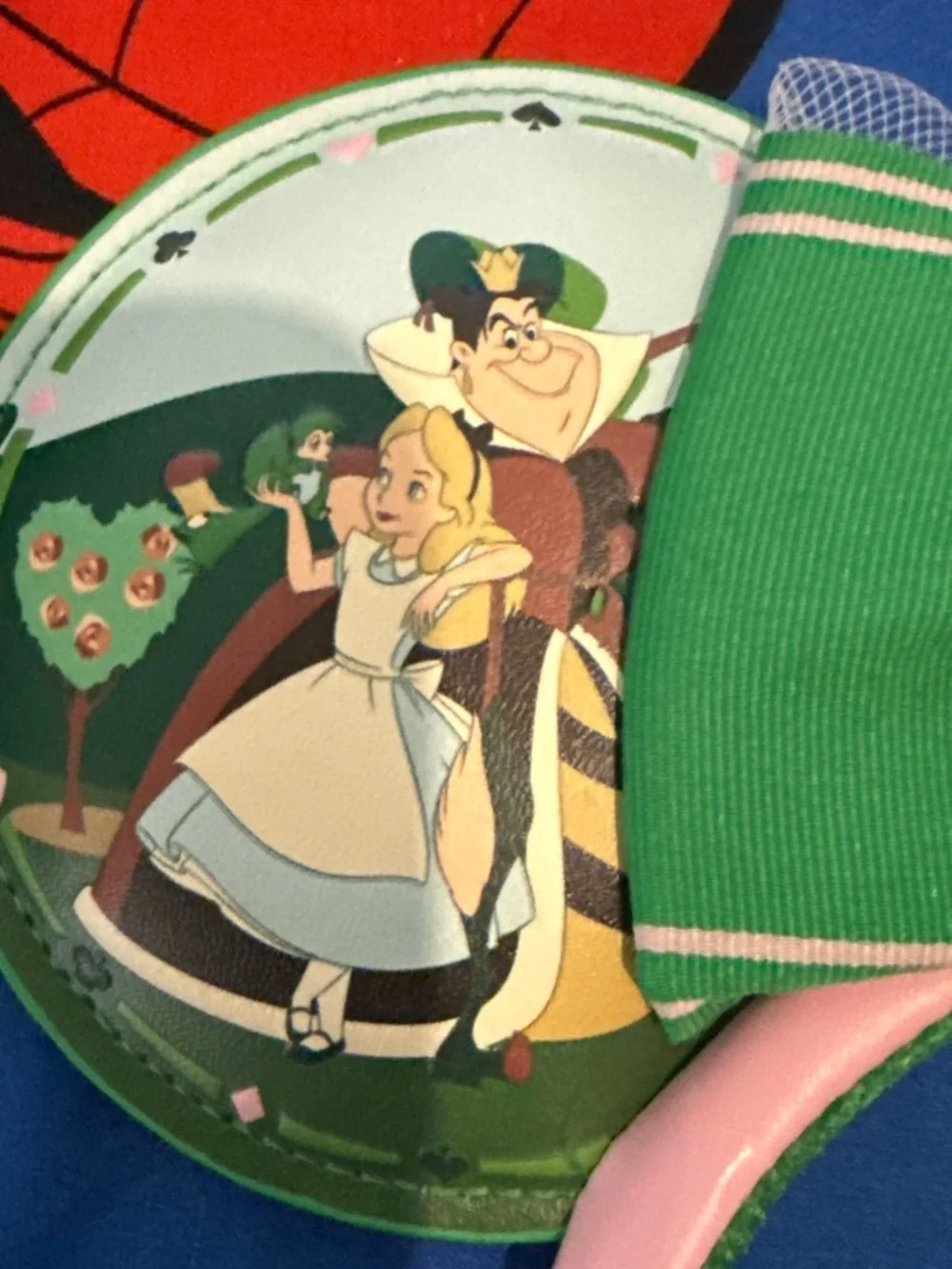 Disney Alice in Wonderland Green Ear Headband with Pink Trim